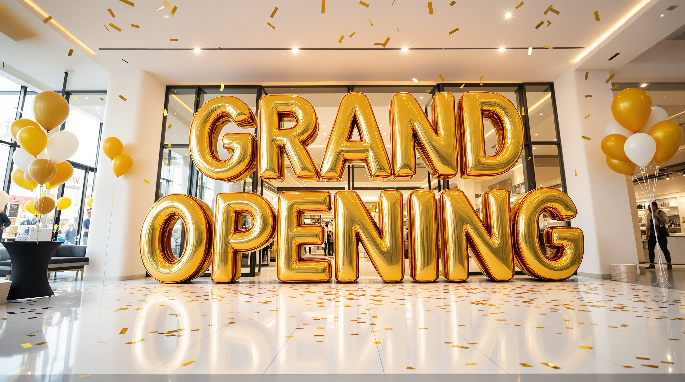 Large gold-painted foam dimensional letters